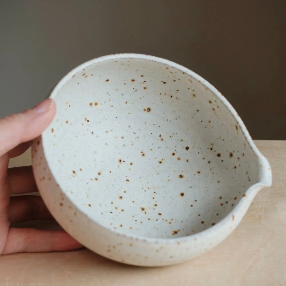 Eren Armitage Freckled White Katakuchi Matcha Bowl