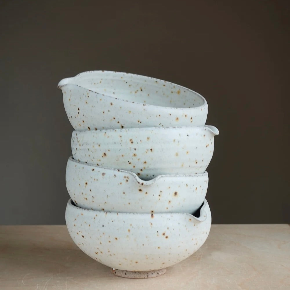 Eren Armitage Freckled White Katakuchi Matcha Bowl