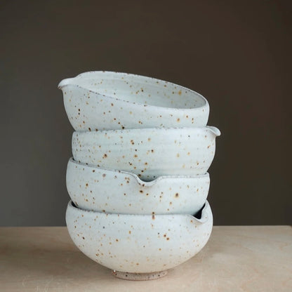 Eren Armitage Freckled White Katakuchi Matcha Bowl
