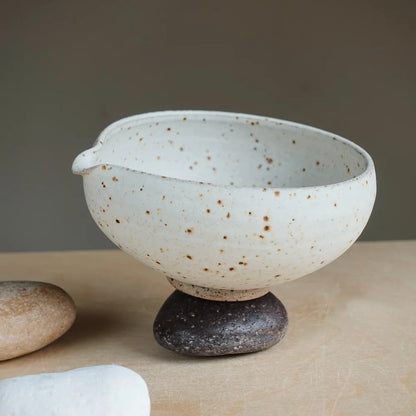 Eren Armitage Freckled White Katakuchi Matcha Bowl