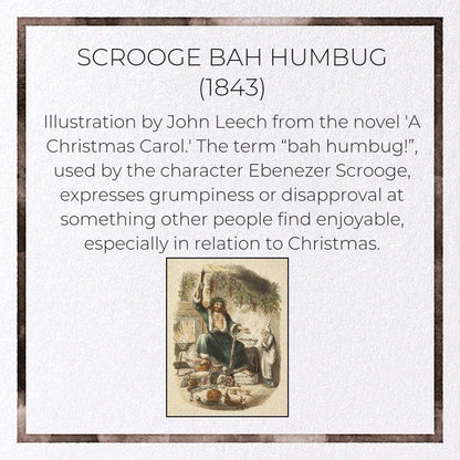 Scrooge Bah Humbug (1843) Victorian Christmas Card