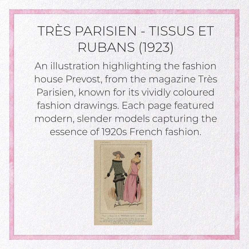 Très Parisien Tissus Et Rubans (1923) Card