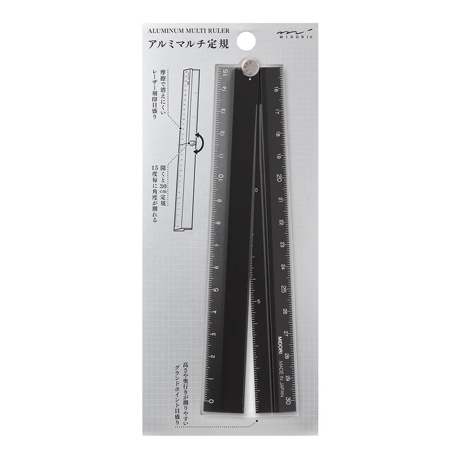 Midori Aluminium Multiple Ruler 30cm