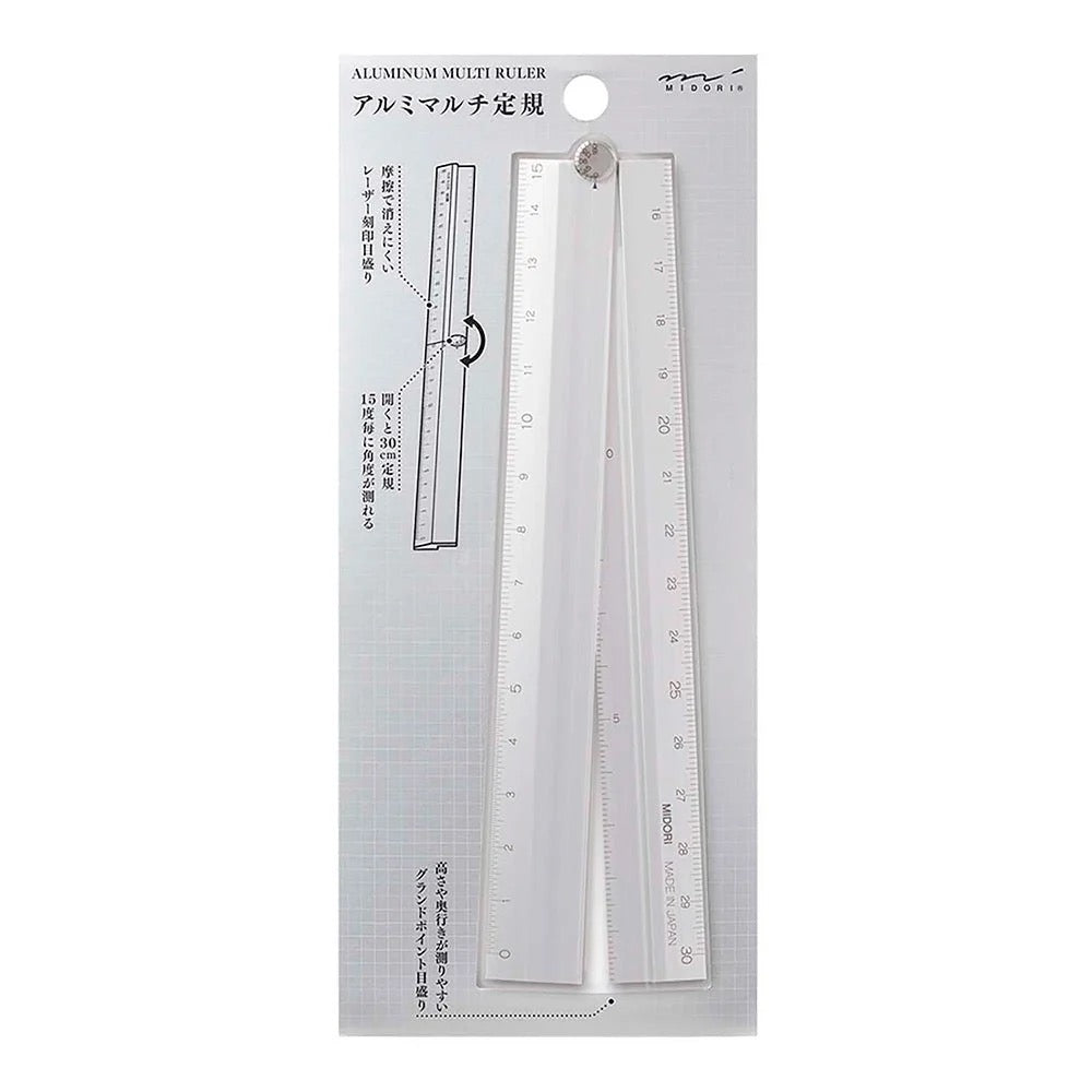Midori Aluminium Multiple Ruler 30cm