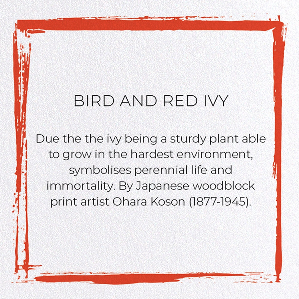 Bird and Red Ivy Japanese Card