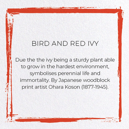 Bird and Red Ivy Japanese Card