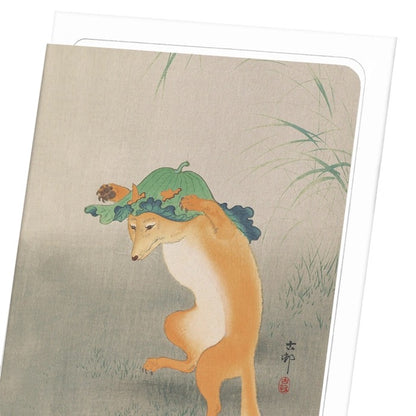 Dancing Fox Japanese Card
