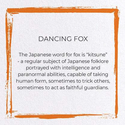 Dancing Fox Japanese Card