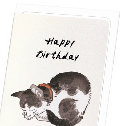 Happy Birthday Cat Japanese Card