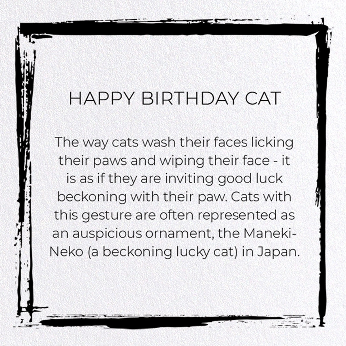 Happy Birthday Cat Japanese Card