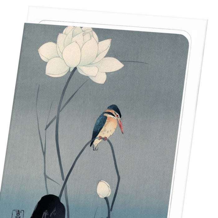 Kingfisher and Lotus (C.1910) Japanese Card