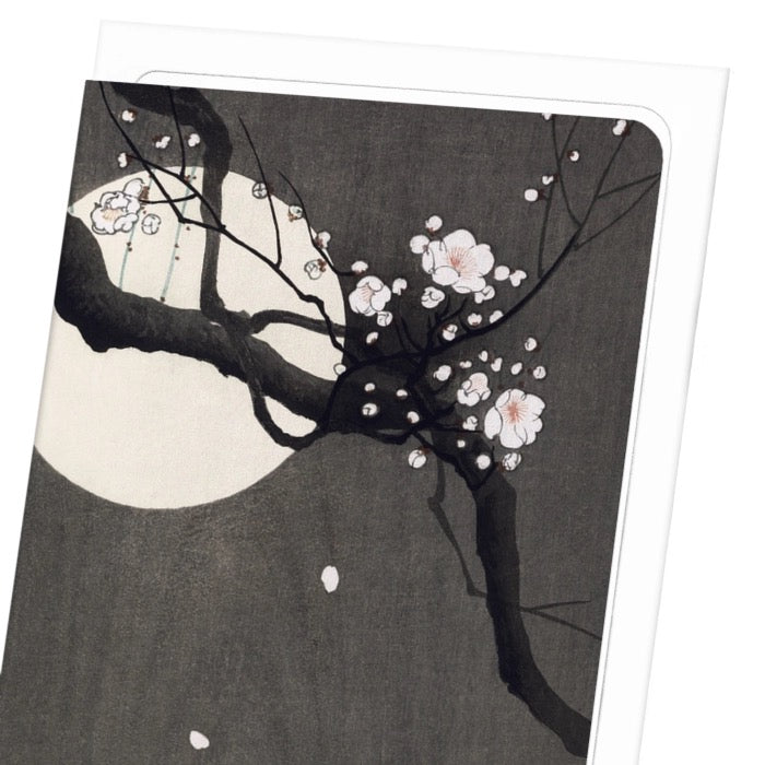 Plum Blossom and Full Moon Japanese Card