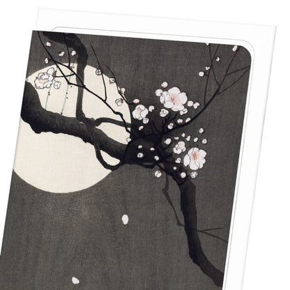 Plum Blossom and Full Moon Japanese Card