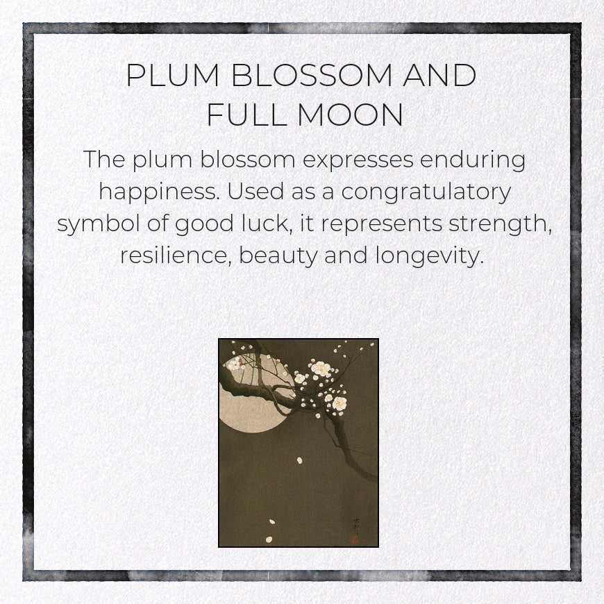 Plum Blossom and Full Moon Japanese Card