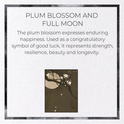 Plum Blossom and Full Moon Japanese Card