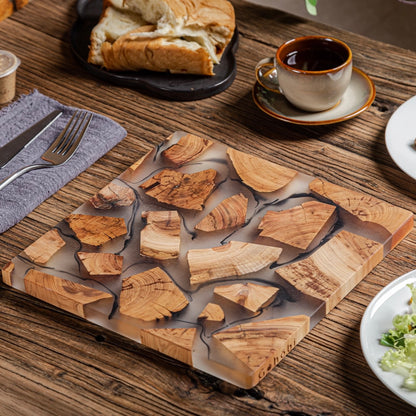 Gohobi Classic Square Wood and Resin Placemat 24cm