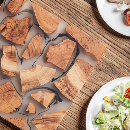 Gohobi Classic Square Wood and Resin Placemat 24cm