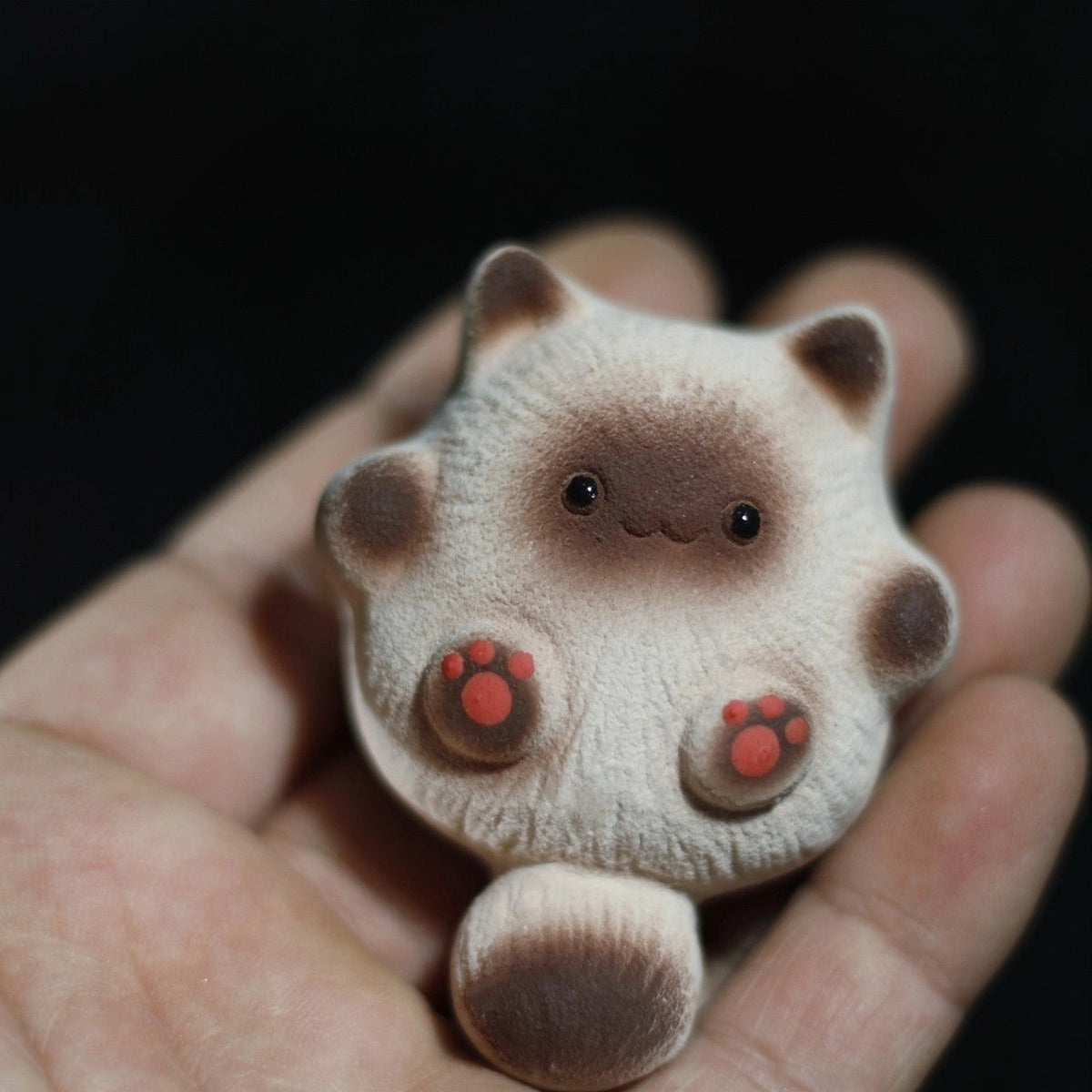 
Gohobi Yixing Clay Handmade Ceramic Siamese Cat Tea Pet