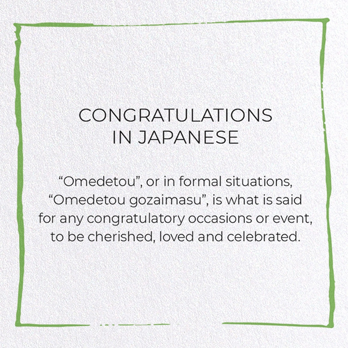 Congratulations Japanese Card