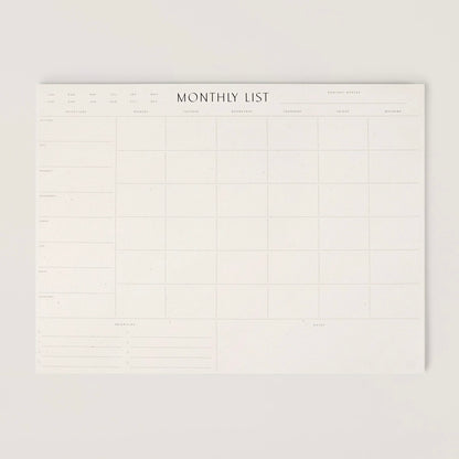 Wilde House Paper Monthly List Pad