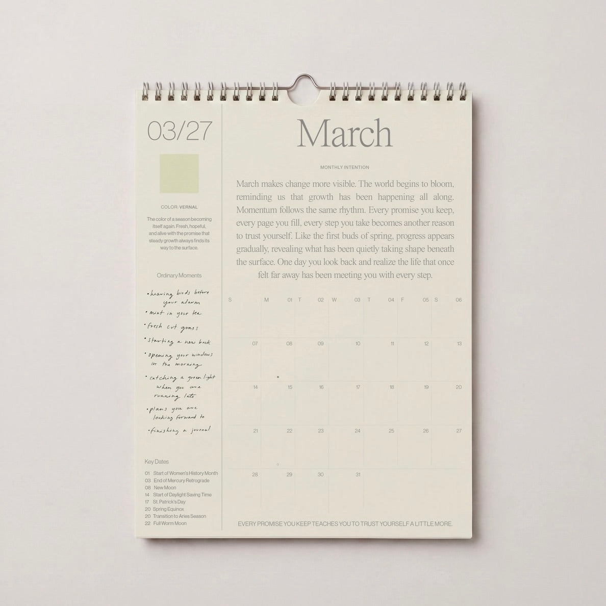 Wilde House Paper 2027 Intentional Calendar