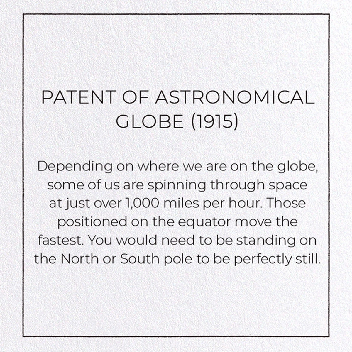 Patent of Astronomical Globe (1915) Card