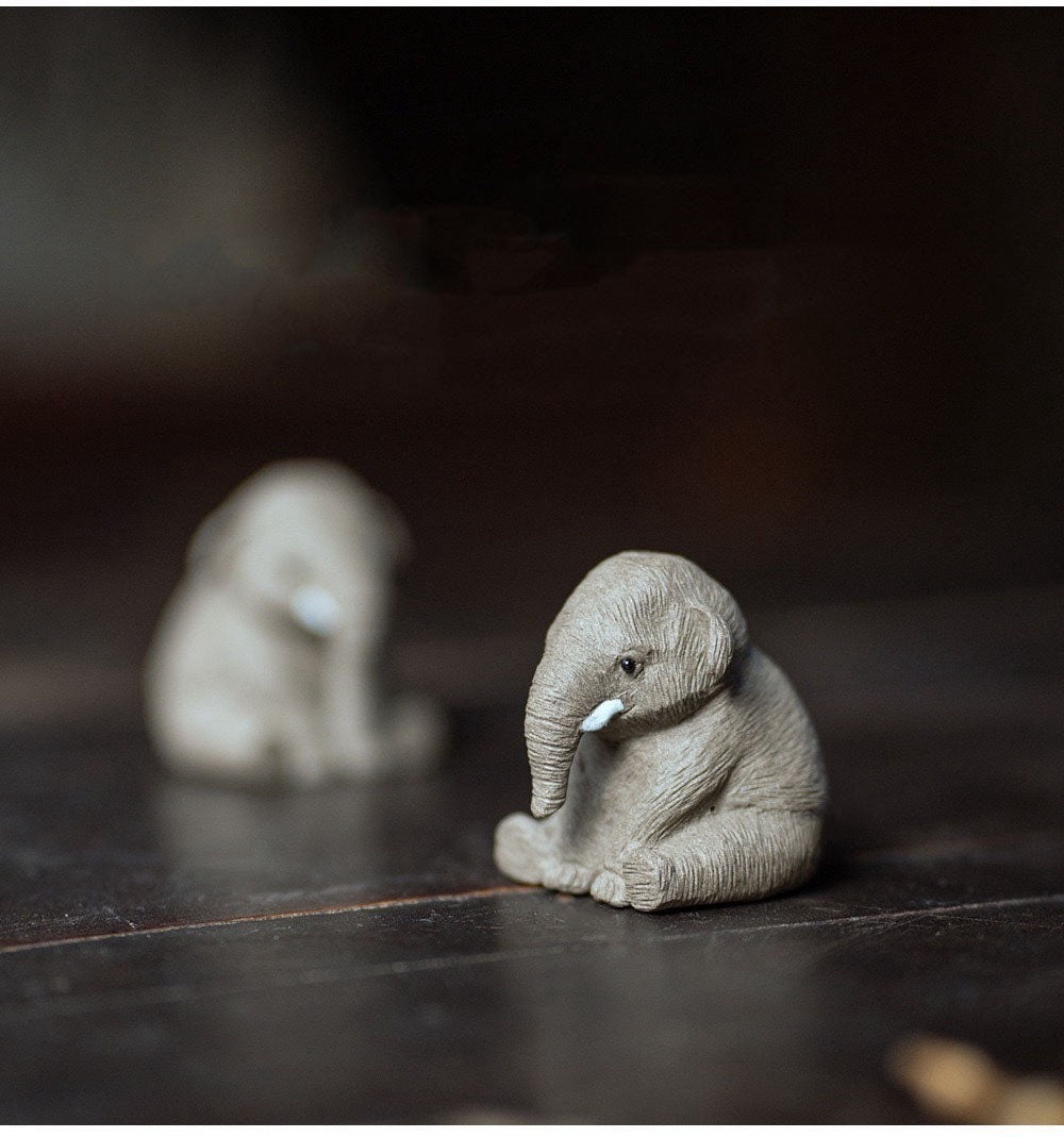 Gohobi Yixing Clay Handmade Ceramic Elephant Tea Pet