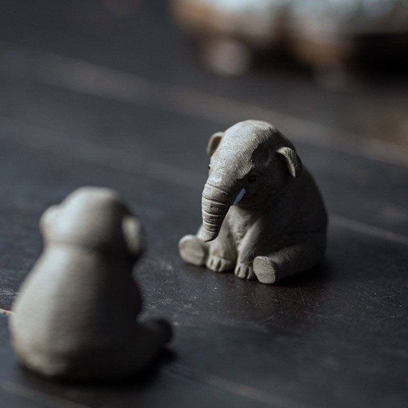 Gohobi Yixing Clay Handmade Ceramic Elephant Tea Pet