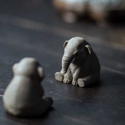 Gohobi Yixing Clay Handmade Ceramic Elephant Tea Pet