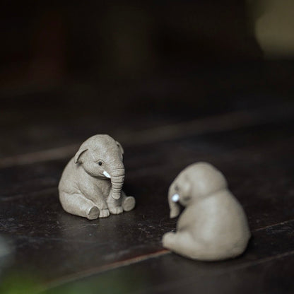 Gohobi Yixing Clay Handmade Ceramic Elephant Tea Pet