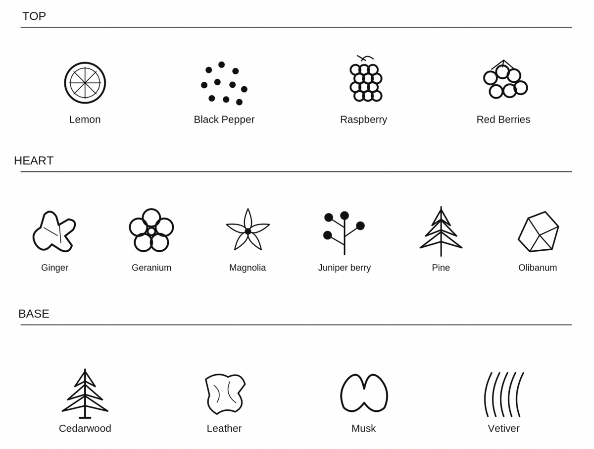 Illustrated fragrance notes