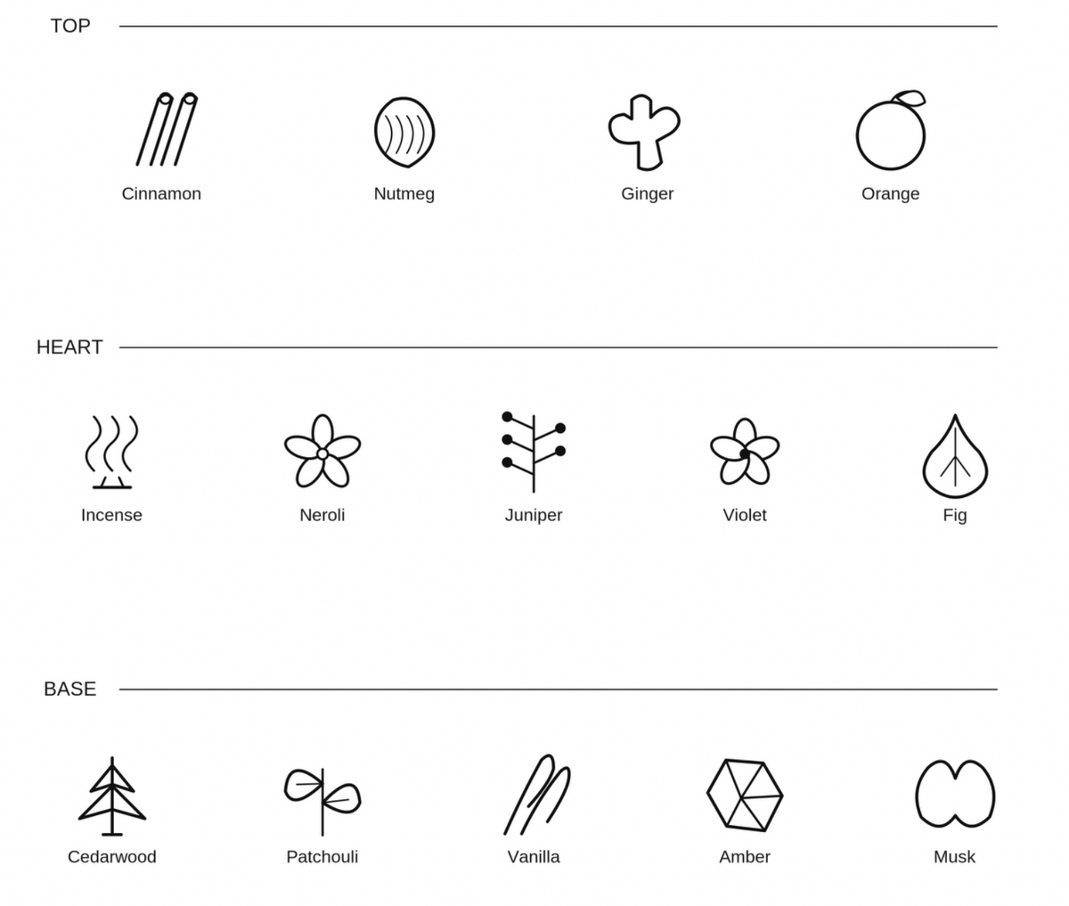 Illustrated fragrance notes