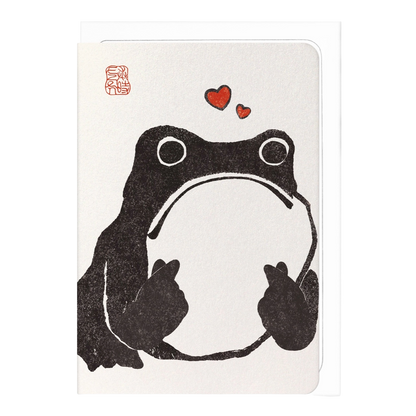 Korean Finger Heart Ezen Frog Card