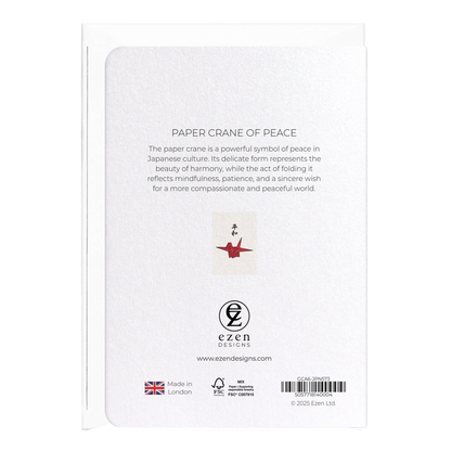 Paper Crane of Peace Japanese Card
