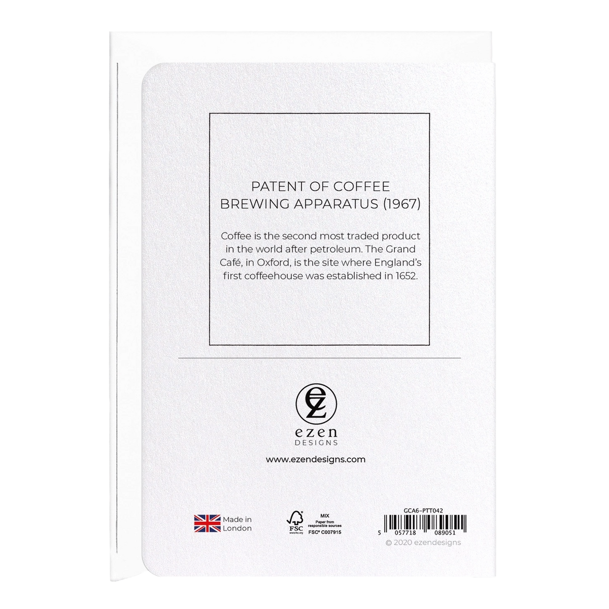 Patent of Coffee Brewing Apparatus (1967) Card