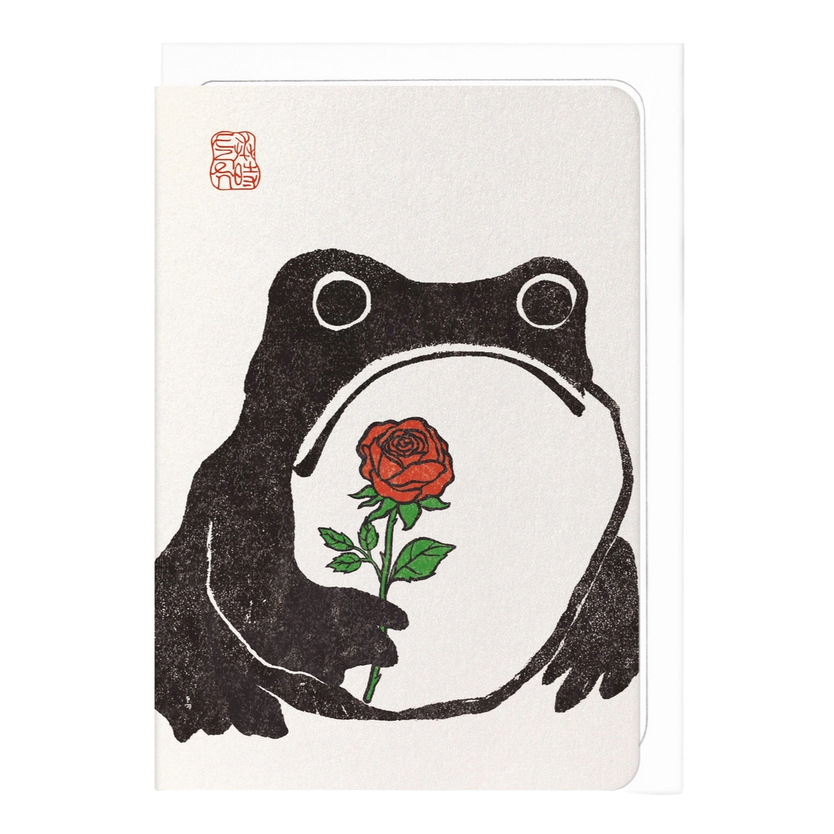 Single Rose Ezen Frog Card