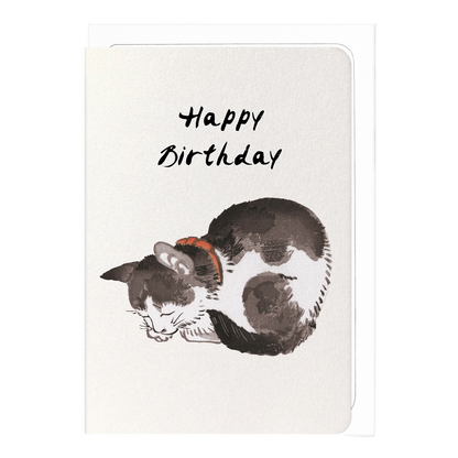 Happy Birthday Cat Japanese Card