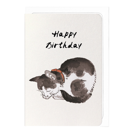 Happy Birthday Cat Japanese Card