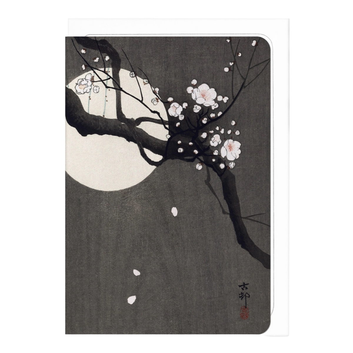 Plum Blossom and Full Moon Japanese Card