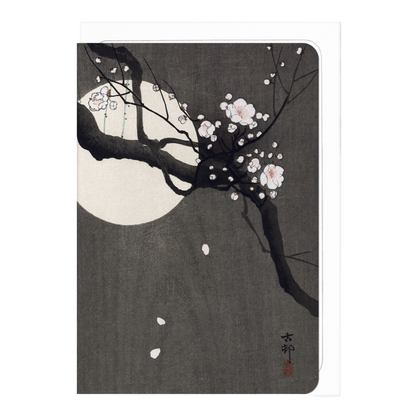 Plum Blossom and Full Moon Japanese Card