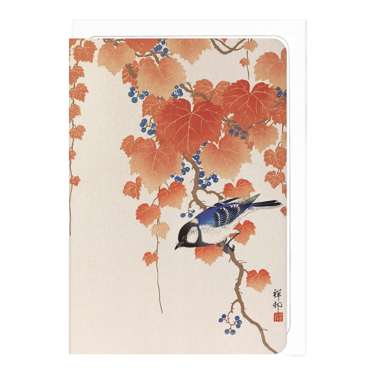 Bird and Red Ivy Japanese Card