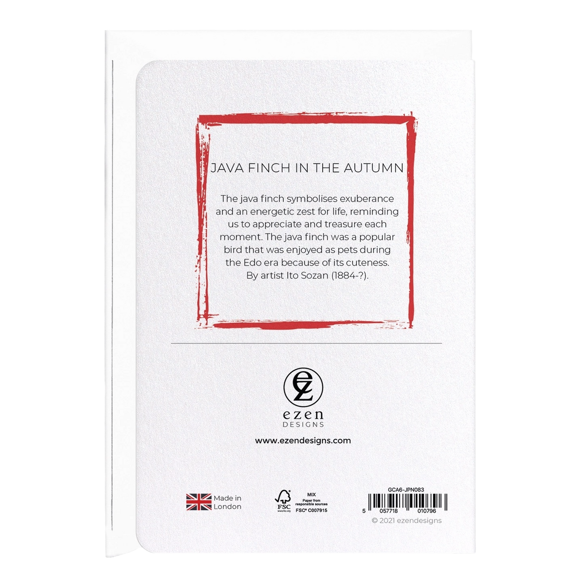 Java Finch In The Autumn Card
