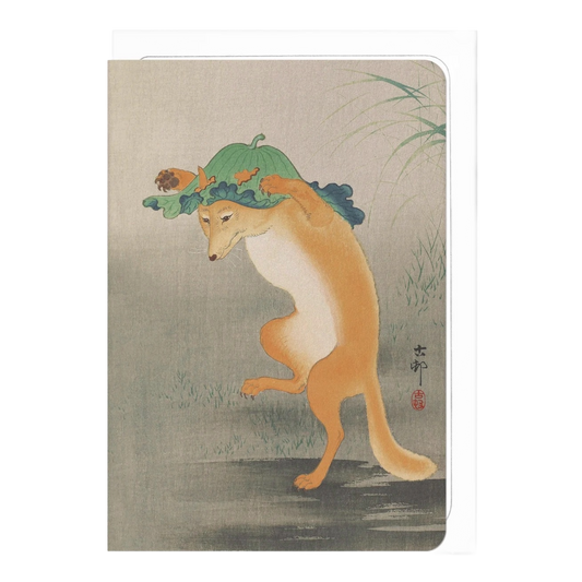 Dancing Fox Japanese Card