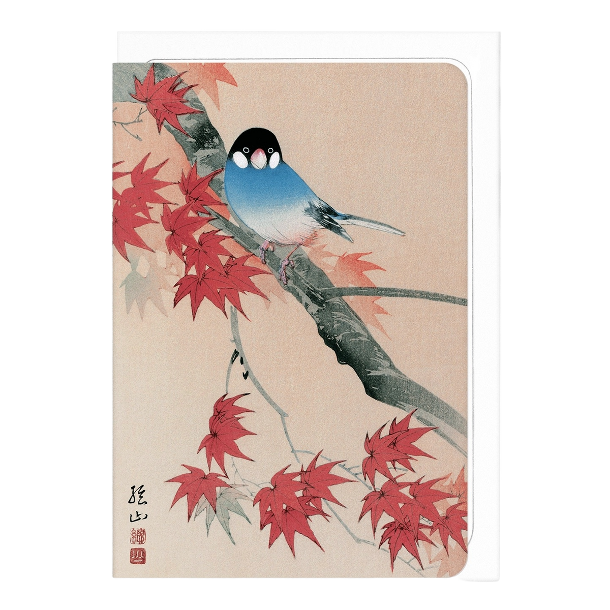 Java Finch In The Autumn Card
