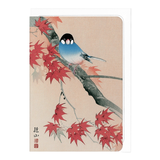 Java Finch In The Autumn Card