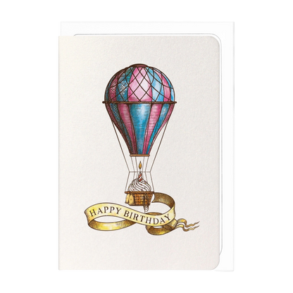 Birthday Balloon Victorian Card