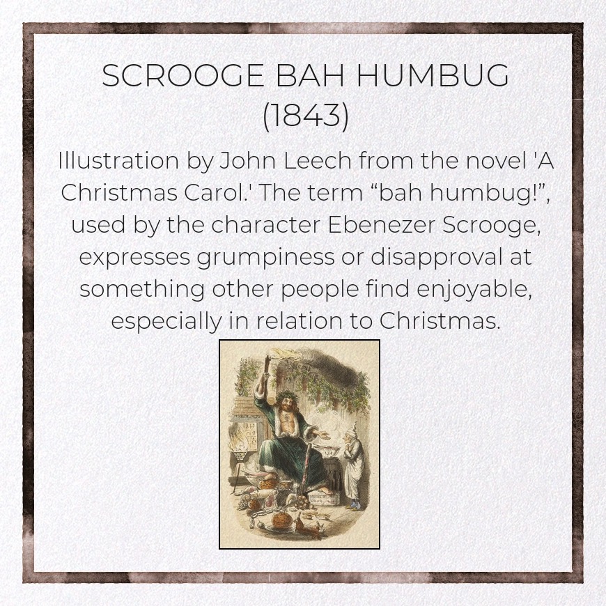 Scrooge Bah Humbug (1843) Victorian Christmas Card - Image 4