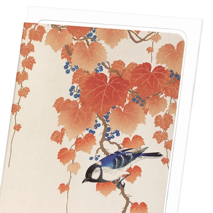 Bird and Red Ivy Japanese Card - Image 3