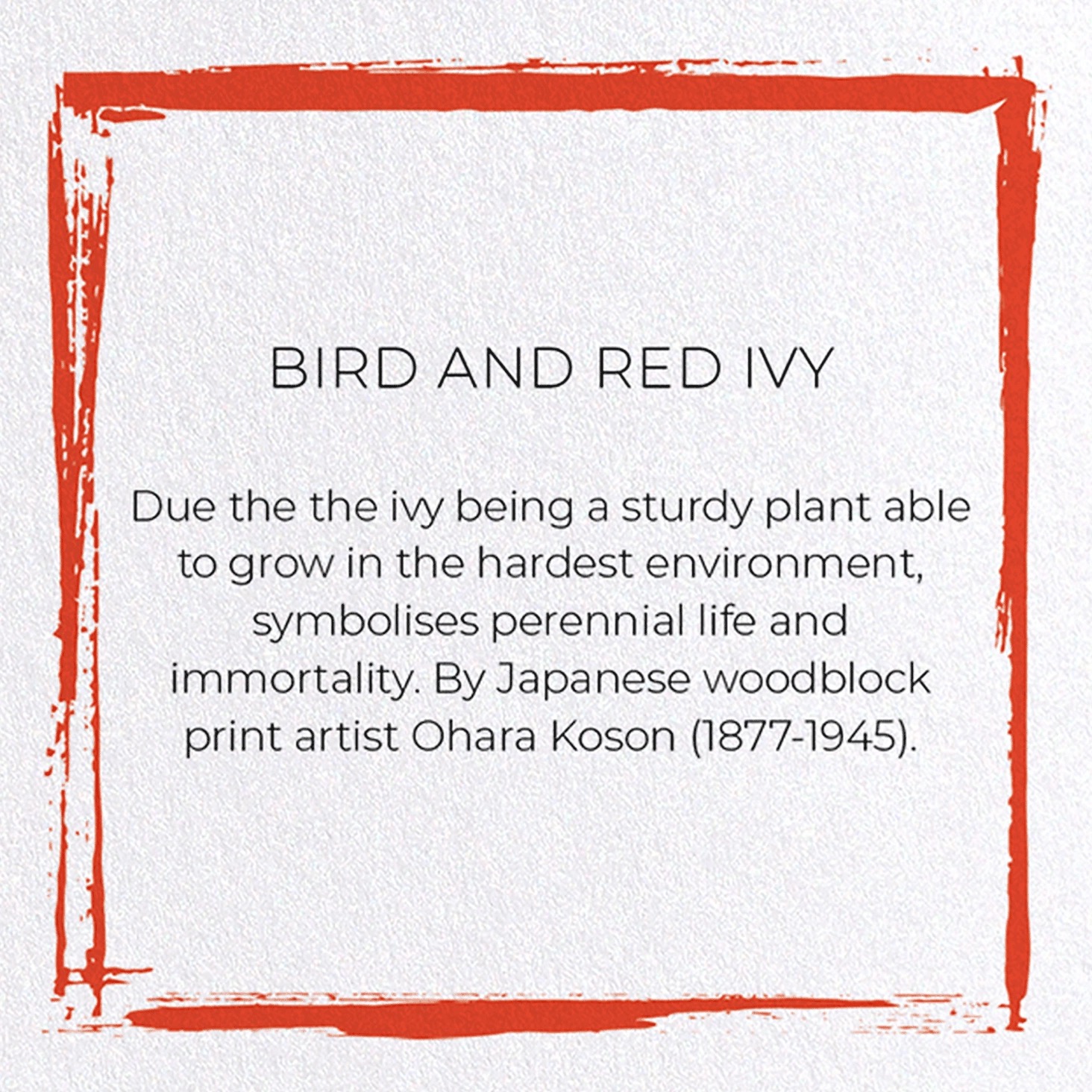 Bird and Red Ivy Japanese Card - Image 4