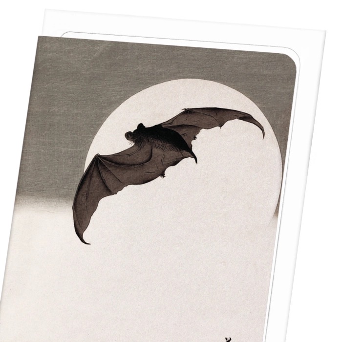 Bat in Full Moon (C.1910) Japanese Card - Image 3